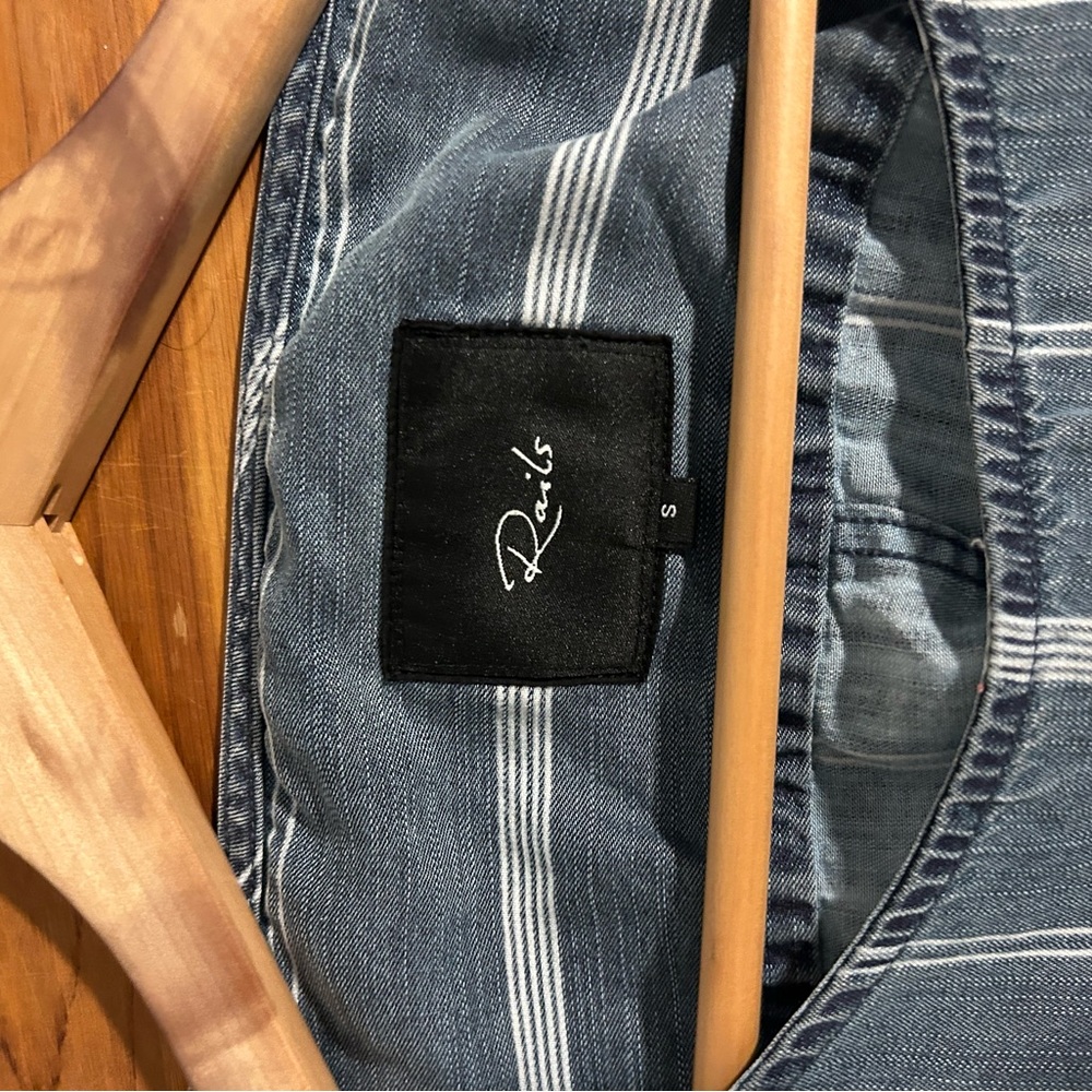 Rails small stripped denim type mini dress.